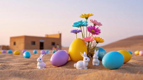 Desert Wonderland with Easter Surprises wallpaper