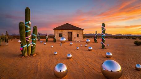 Desert Reflections Surrealistic Wonders wallpaper