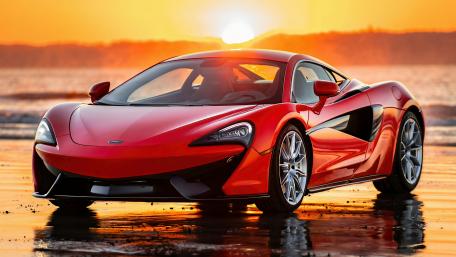 Red McLaren 570S at Sunset Wonderland wallpaper