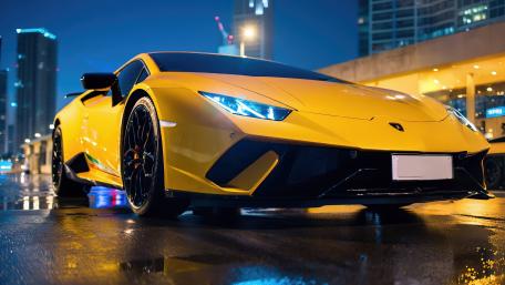 Yellow Dream: AI-Generated Lamborghini Supercar wallpaper