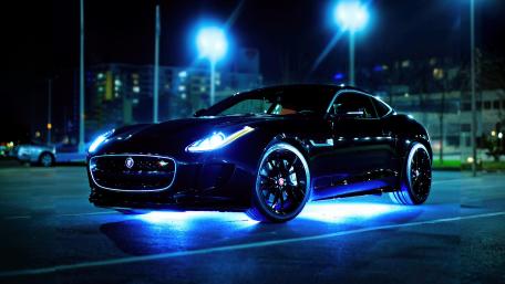 Shiny Black Car At Night wallpaper