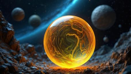 Glass Orb Amongst Cosmic Wonders wallpaper