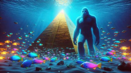 Bigfoot And The Golden Pyramid Below The Ocean wallpaper