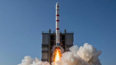 Rocket Launch Into the Infinite Sky wallpaper