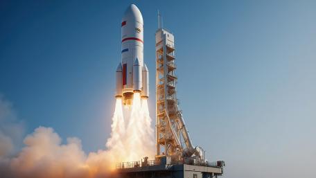 Rocket Launch into the Skies wallpaper