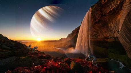 Alen Waterfall: Mystical Alien World wallpaper