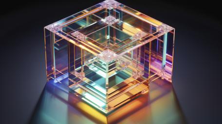 Intricate Glass Prism Displaying Vibrant Hues wallpaper
