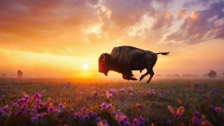Buffalo On The Run wallpaper
