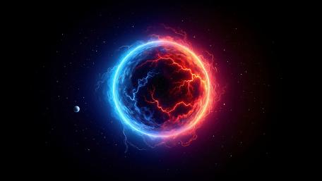 Dual Forces Intergalactic Sphere 8K Wallpaper wallpaper