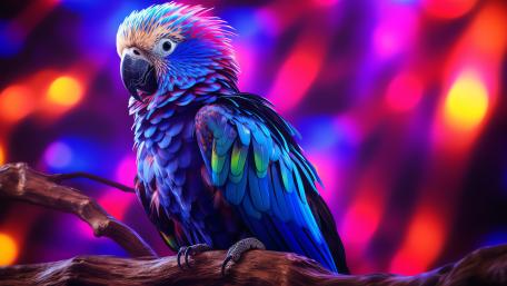 Neon Parrot in Vivid Spectrum wallpaper