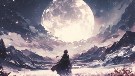 Lunar Reverie Anime Illumination wallpaper