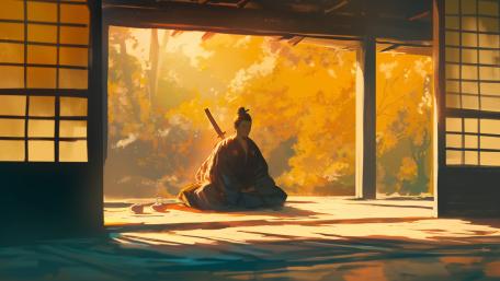 Tranquil Contemplation of the Samurai wallpaper