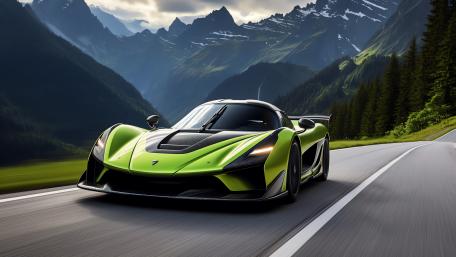 Exhilarating Drive Through Majestic Mountains wallpaper