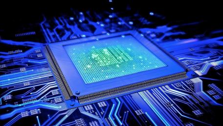 Futuristic Circuitry: Glowing CPU Design wallpaper