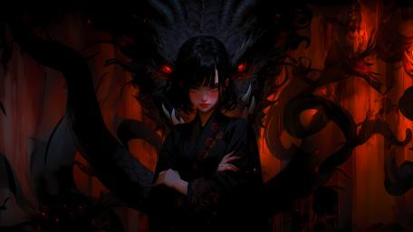 Dragon's Shadow: The Enchanted Demoness wallpaper
