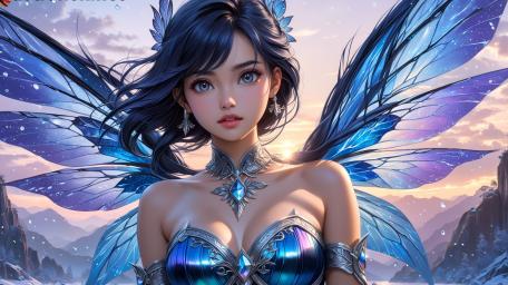 Winged Beauty in 4K Fantasy Realm wallpaper
