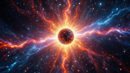 Ethereal Cosmic Energy Sphere in Space Abstraction wallpaper