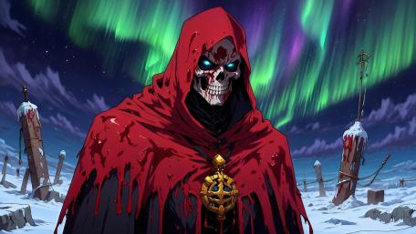 Mysterious Demon Under Polar Lights wallpaper