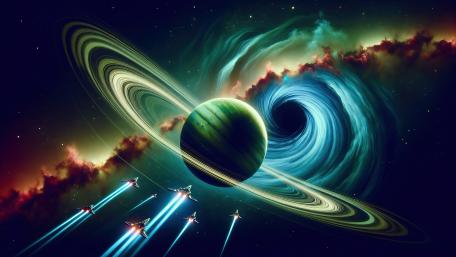 Hungry Black Hole Devours the Cosmos wallpaper