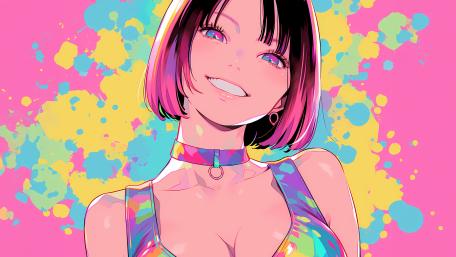 Anime Girl in Vivid Colors wallpaper