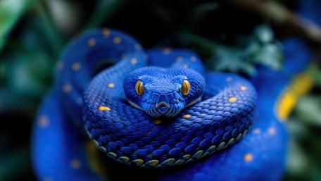 Blue Python Majesty Enchanting the Jungle Realm wallpaper