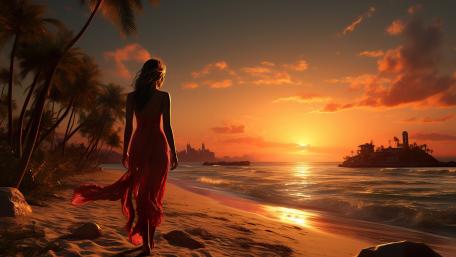 Sunset Serenity by the Sea wallpaper