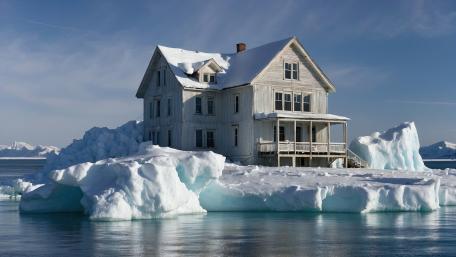 Wintery Escape An Icy Cottage Sanctuary in 4K Clarity wallpaper