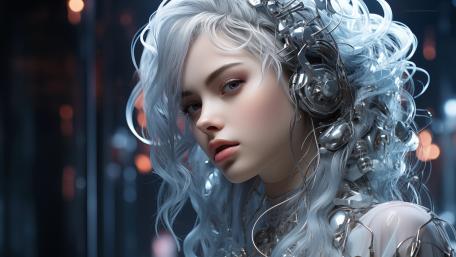 Futuristic Cyberpunk Elegance in 4K Detail wallpaper