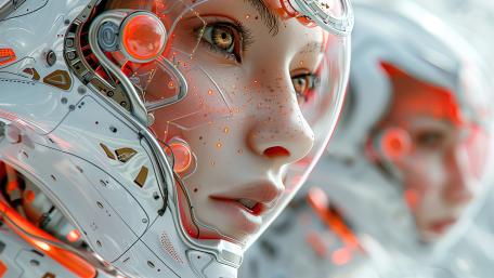 Future Vision Enigma: Cyber Astronaut Odyssey wallpaper