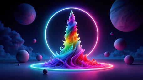 Radiant Spiral Universe: A Vivid Dreamscape wallpaper