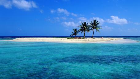 Tropical Paradise Islet View wallpaper