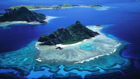 Monuriki Island's Pristine Paradise Seascape wallpaper