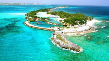 Blue Lagoon Island Tropical Paradise wallpaper