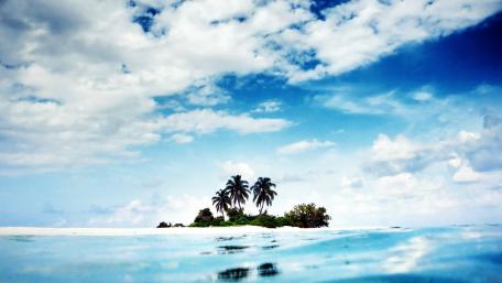 Island Oasis Under Azure Skies wallpaper