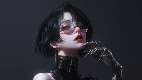 Cyberpunk Vision Metallic Elegance in 4K wallpaper