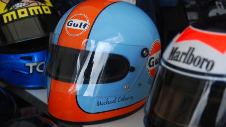 Racing Heritage Classic Helmets in Spotlight wallpaper