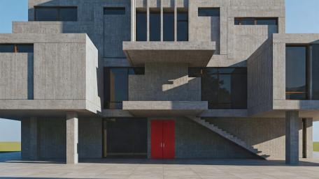 Brutalist Dreamscape in Concrete Artistry wallpaper