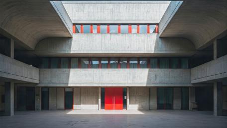 Brutalist Serenity Unrealized Valor in Concrete Forms wallpaper