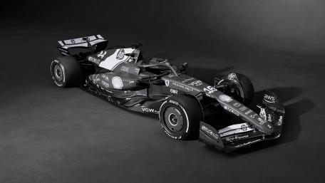 Sleek Power Monochrome Formula One Car wallpaper