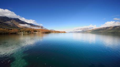 Serene Mountain Lake Panorama wallpaper
