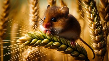 Woodland Wonder Mouse in Wheat Fields wallpaper