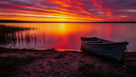 Sunset Serenity on Tranquil Waters wallpaper