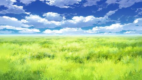 Tranquil Fields Under Vast Blue Skies wallpaper