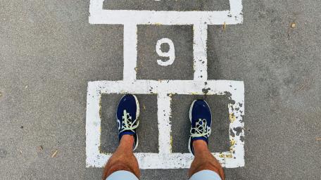 Hopscotch Adventure in Sneakers wallpaper