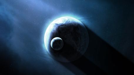 Planetary Shadows and Cosmic Beauty wallpaper