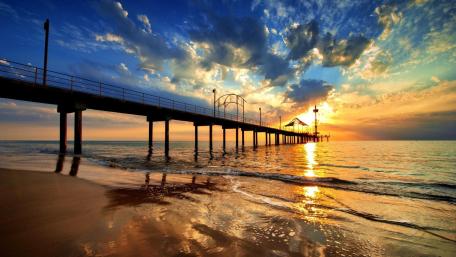 Brighton Jetty Sunset Serenity wallpaper