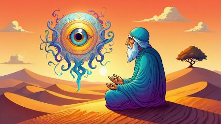 Eye of the Sahara: Mystical Meditation in the Desert wallpaper