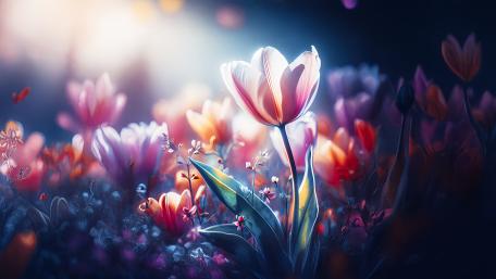 Springtime Elegance Burst in the Garden wallpaper