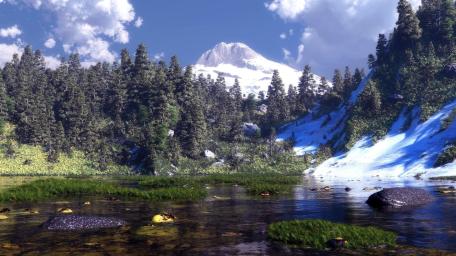 Mountain Serenity Reflected in Tranquil Lake wallpaper