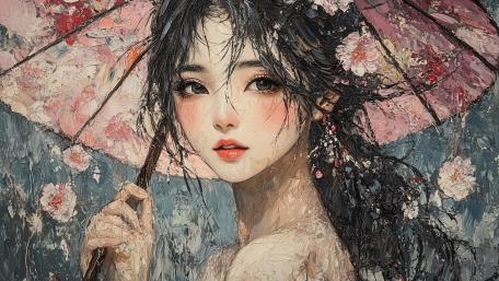 Mesmerizing Oriental Portrait Fantasy in AI Art Style wallpaper